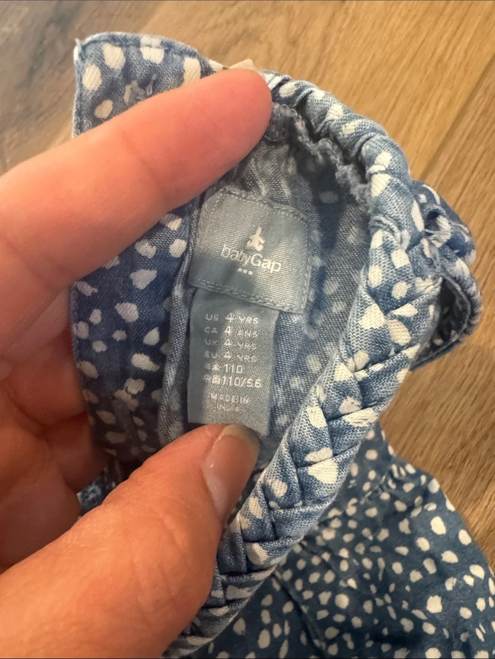 GAP Blue and White Dot Tiered Sundress Skirt